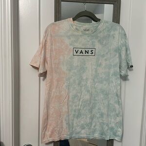 Vans white, blue and peachish colored tie dyed shirt size medium!